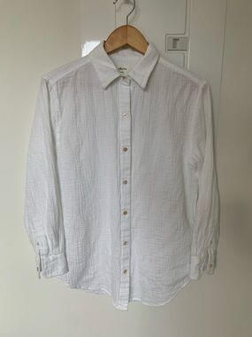 Wilfred 100% organic cotton White Textured Button-Down Shirt size S